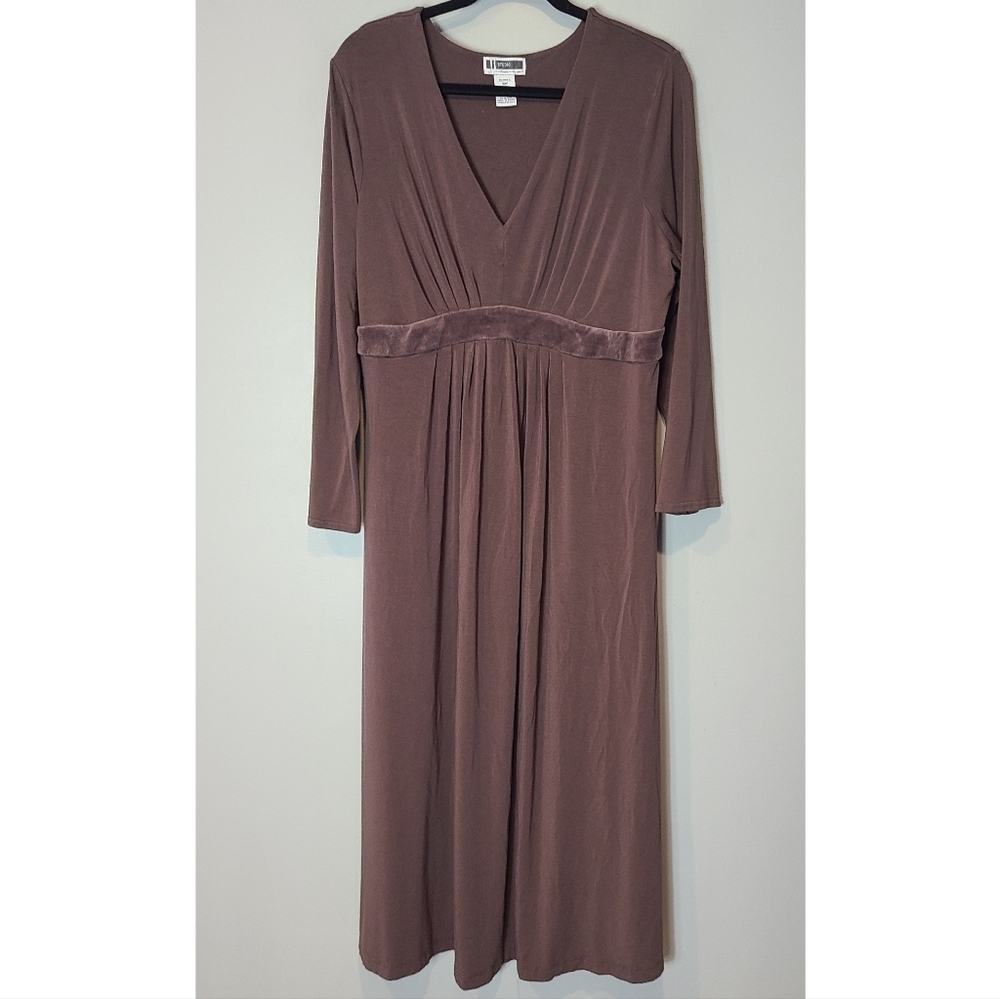 Y2K Vintage Babydoll Maxi Dress Fairy Grunge Earth Tone Size 16‎ Comfy Velvet